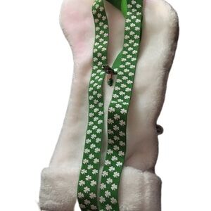 Green Shamrock Patterned Suspenders